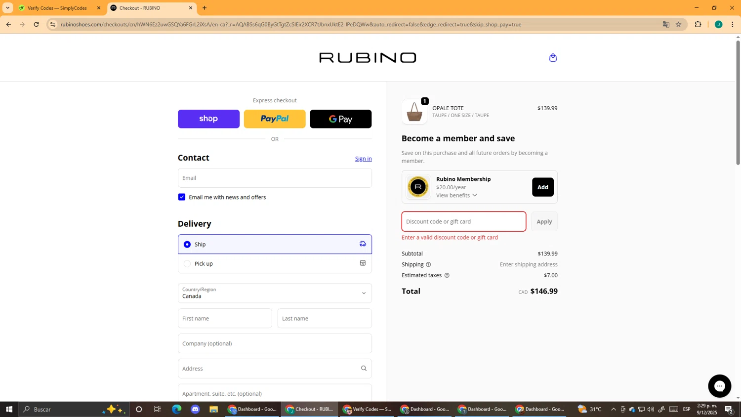 Rubino promo code screenshot showing code Cm20 applied at Rubino checkout page. Uploaded by SimplyCodes community member DealScout5970 on Dec 9, 2025