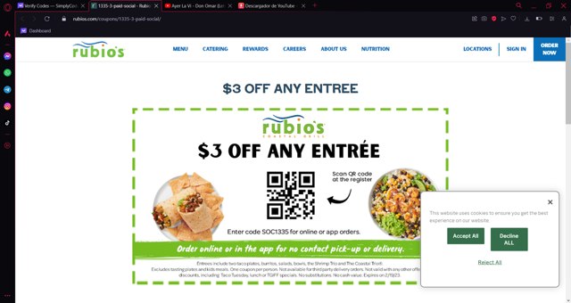 Rubio's Discount Codes - $5 Off (1 Verified) Jun 2025