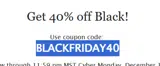 BLACKFRIDAY40 coupon verification screenshot