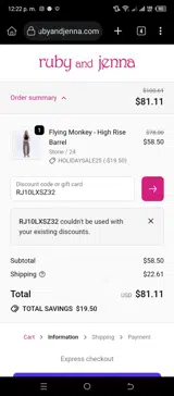 RJ10LXSZ32 coupon verification screenshot