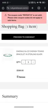 PAYDAY10 coupon verification screenshot