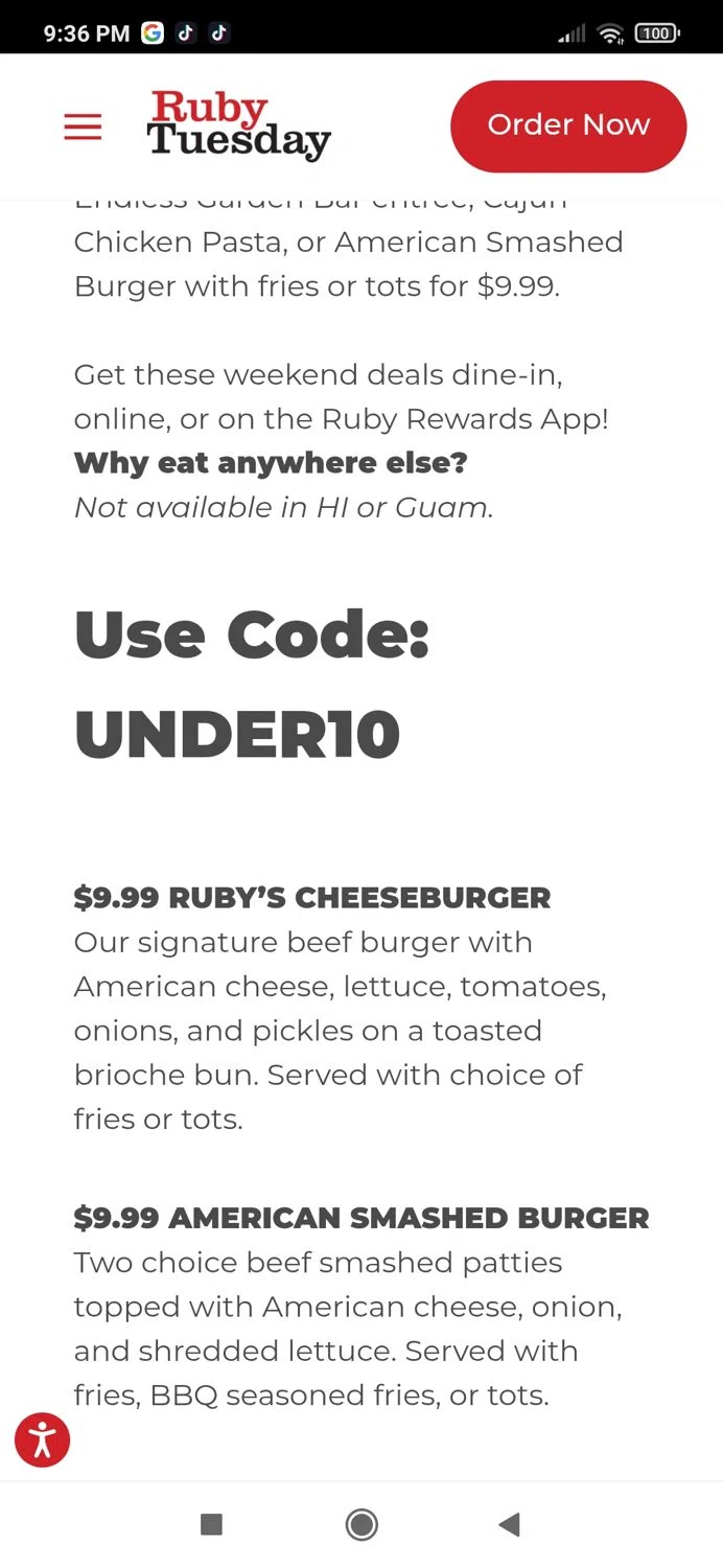 Ruby tuesdays coupons discount