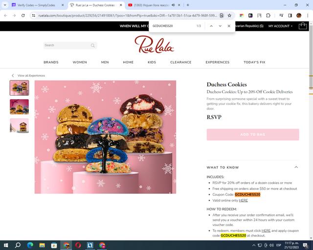 Rue La La checkout page showing Rue La La coupon code box | Screenshot taken by SimplyCodes community member on Dec 22, 2023
