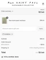 EUGENIA coupon verification screenshot