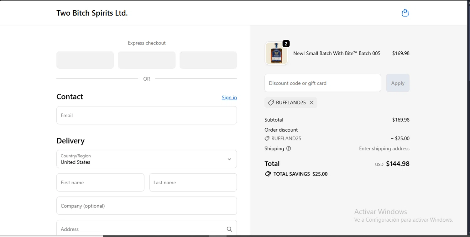 Ruff Land Kennels checkout page showing Ruff Land Kennels promo code box | Screenshot taken by SimplyCodes community member on Oct 26, 2025