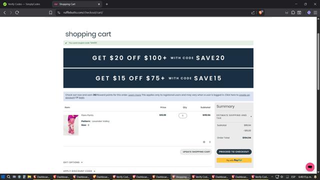 RuffleButts checkout page showing RuffleButts coupon code box | Screenshot taken by SimplyCodes community member on Sep 13, 2025