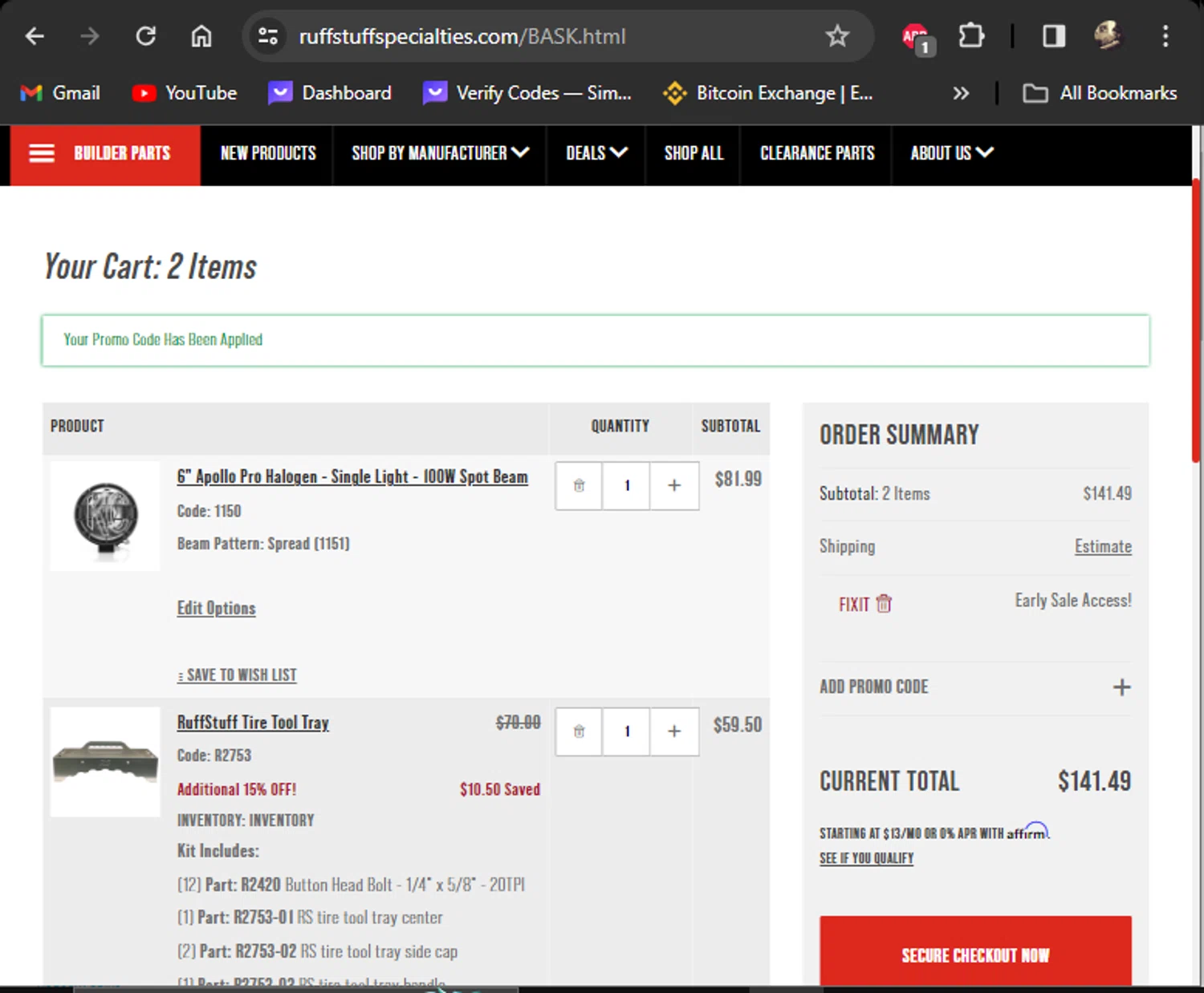 where to use Ruff Stuff promo code box