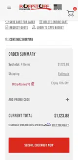 ULTRA4JONES10 coupon verification screenshot