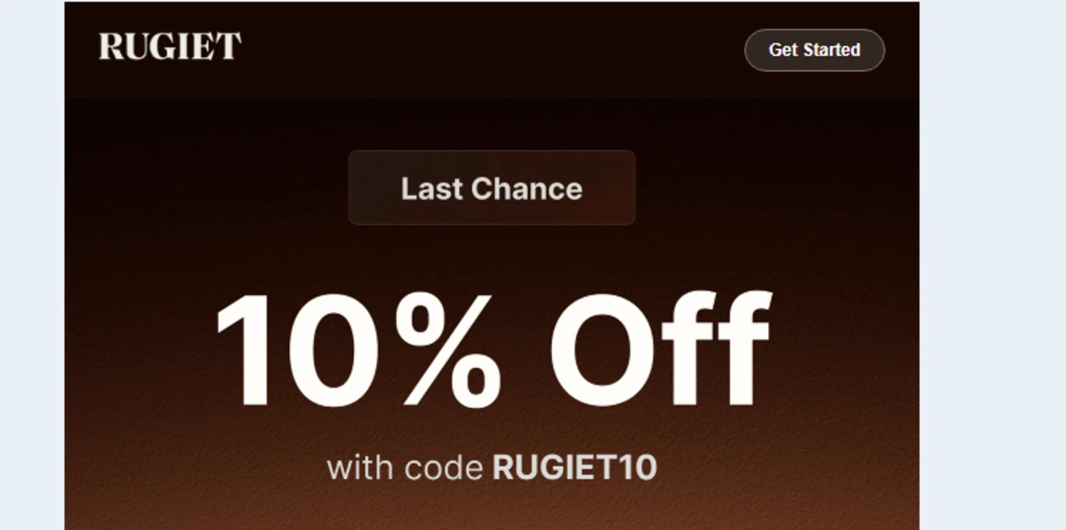 Rugiet Men's Health Clinic promo code screenshot showing code Rugiet10 applied at Rugiet Men's Health Clinic checkout page. Uploaded by SimplyCodes community member RonaldAcunaJr on May 1, 2025