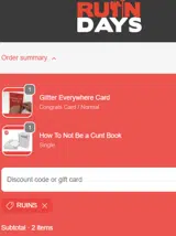 RUINS coupon verification screenshot