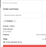 RUINDAY coupon verification screenshot
