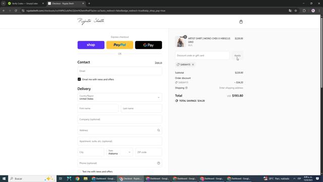 Rujuta Sheth checkout page showing Rujuta Sheth promo code box | Screenshot taken by SimplyCodes community member on Sep 15, 2025