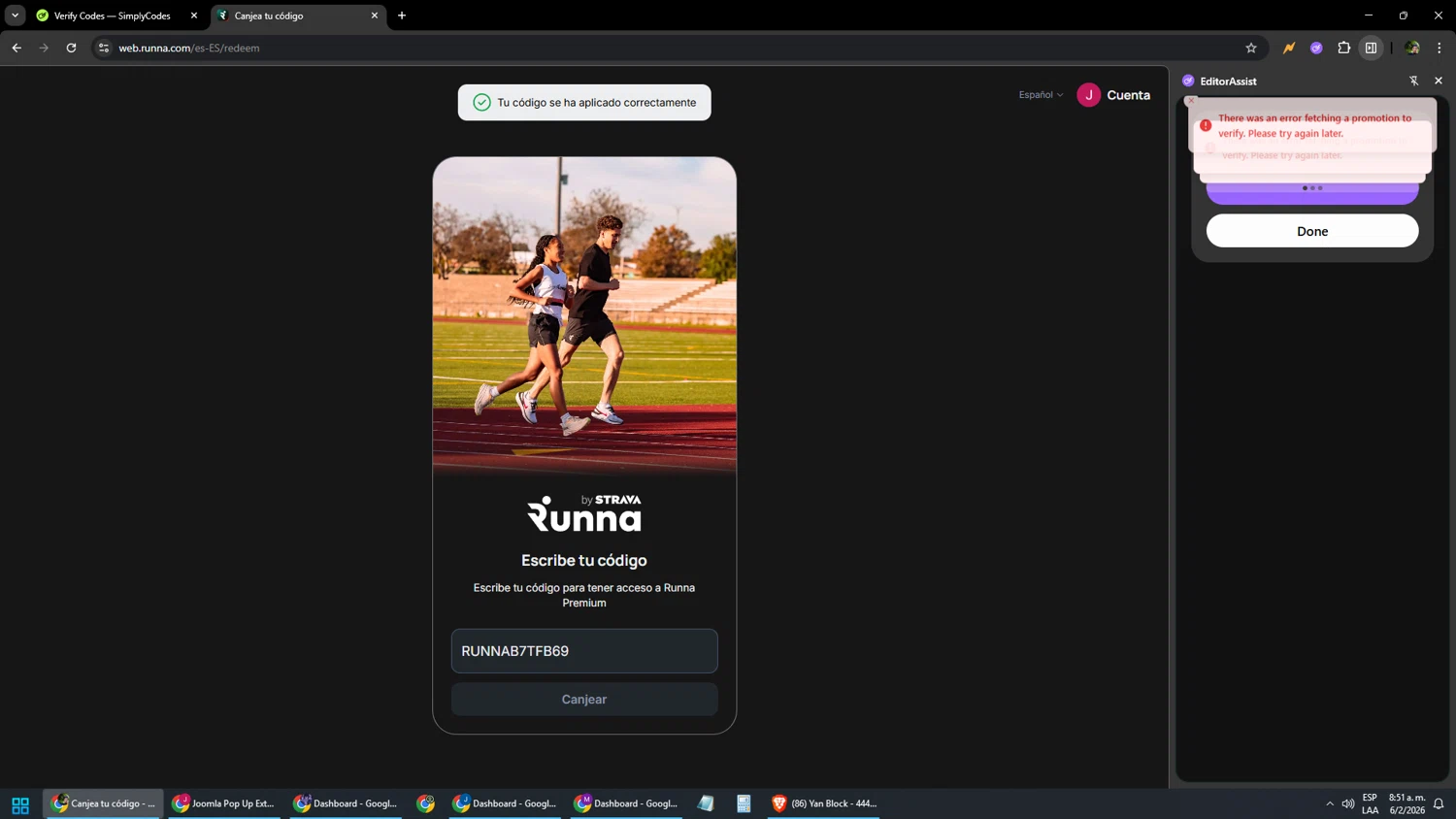 Runna checkout page showing Runna discount code box | Screenshot taken by SimplyCodes community member on Feb 6, 2026