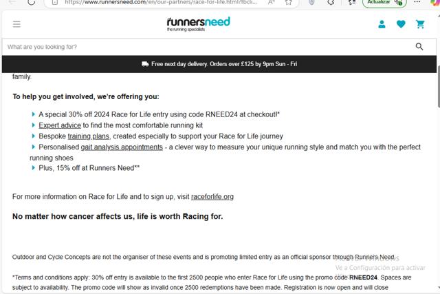 Runners Need checkout page showing Runners Need discount code box | Screenshot taken by SimplyCodes community member on Mar 12, 2025