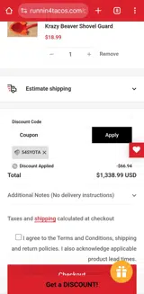 Runnin 4 Tacos coupon verification screenshot