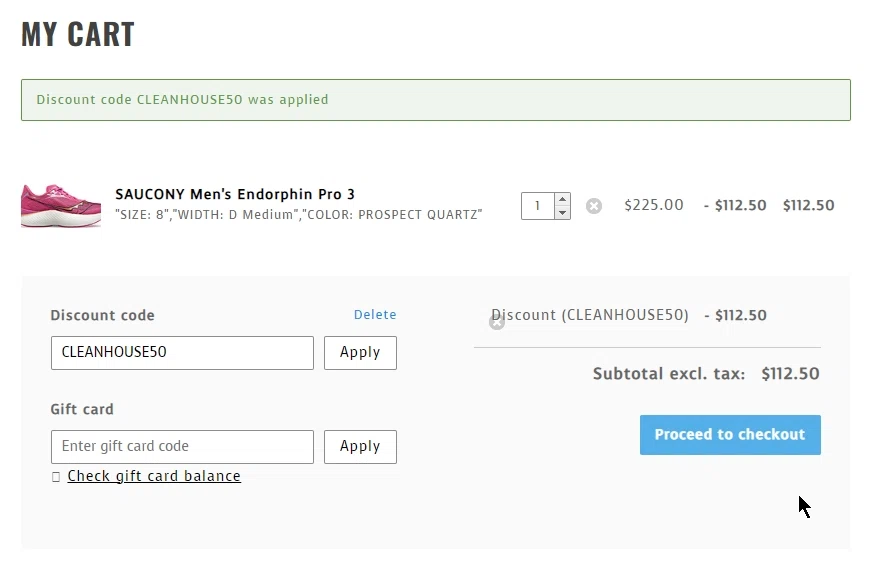 Running Lab checkout page showing Running Lab discount code box | Screenshot taken by SimplyCodes community member on May 19, 2023