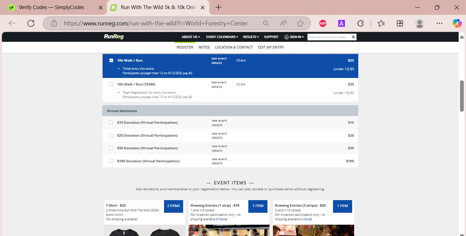 RunReg coupon code screenshot showing code WFC30 applied at RunReg checkout page. Uploaded by SimplyCodes community member EpicSpotter6525 on Mar 23, 2025