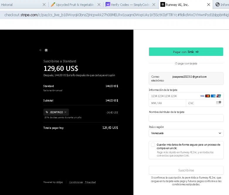 where to use Runway Ai promo code box