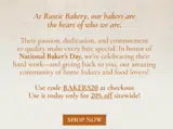 Rustic Bakery coupon verification screenshot