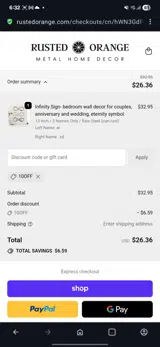 10OFF coupon verification screenshot