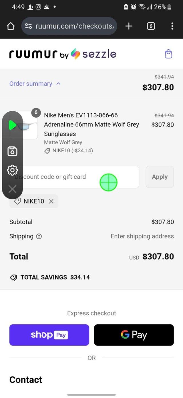 Ruumur checkout page showing Ruumur discount code box | Screenshot taken by SimplyCodes community member on Mar 4, 2025