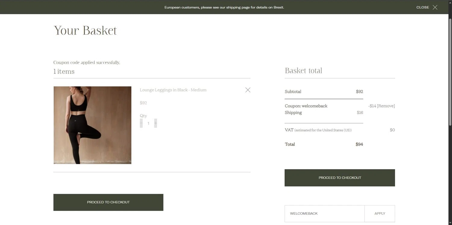 Rêve En Vert promo code screenshot showing code WELCOMEBACK applied at Rêve En Vert checkout page. Uploaded by SimplyCodes community member Depressive on Nov 29, 2025