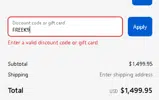 FREEK9 coupon verification screenshot