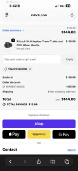 19A0EB1482DB coupon verification screenshot