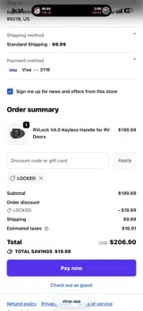Locked coupon verification screenshot