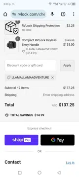 LLAMALLAMAADVENTURE coupon verification screenshot