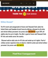 MILITARY20 coupon verification screenshot