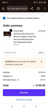 STOVE10 coupon verification screenshot