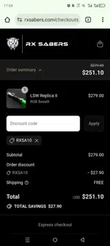 rxsa10 coupon verification screenshot