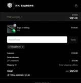 saabers15 coupon verification screenshot