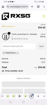 RXSGTEN-26 coupon verification screenshot
