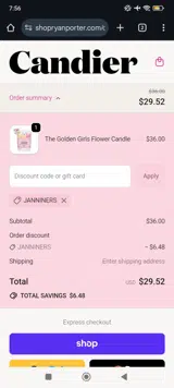 janniners coupon verification screenshot