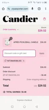 NIT3MAR3BLISS coupon verification screenshot