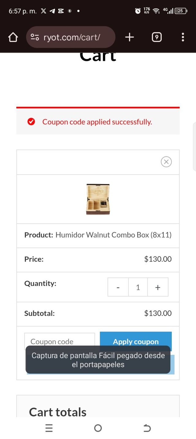 RYOT checkout page showing RYOT coupon code box | Screenshot taken by SimplyCodes community member on Aug 14, 2025