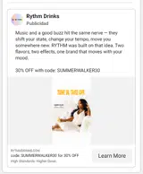 Rythm Drinks coupon verification screenshot
