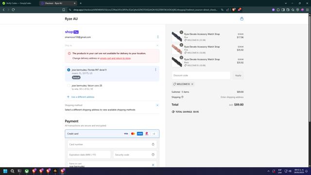 Ryze checkout page showing Ryze discount code box | Screenshot taken by SimplyCodes community member on May 19, 2025