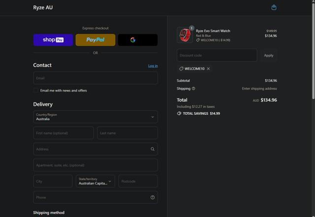 Ryze checkout page showing Ryze discount code box | Screenshot taken by SimplyCodes community member on Jul 13, 2025