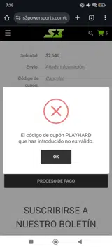 S3 Power Sports coupon verification screenshot