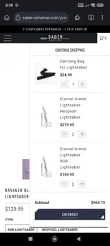 Saber Universe coupon verification screenshot