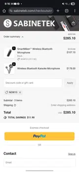 NOW10 coupon verification screenshot