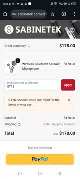 ST15 coupon verification screenshot