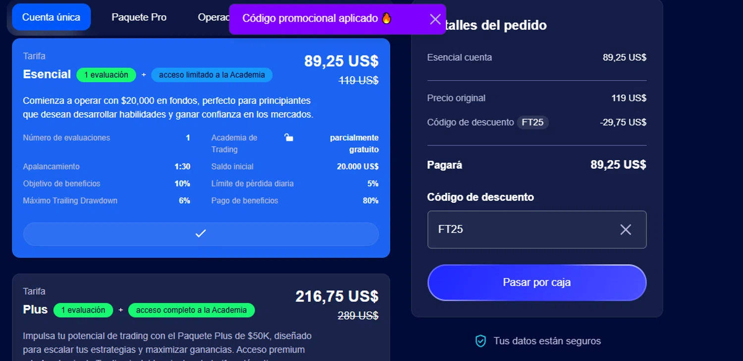 SabioTrade discount code screenshot showing code FT25 applied at SabioTrade checkout page. Uploaded by SimplyCodes community member Olorinnnnn on Oct 16, 2025