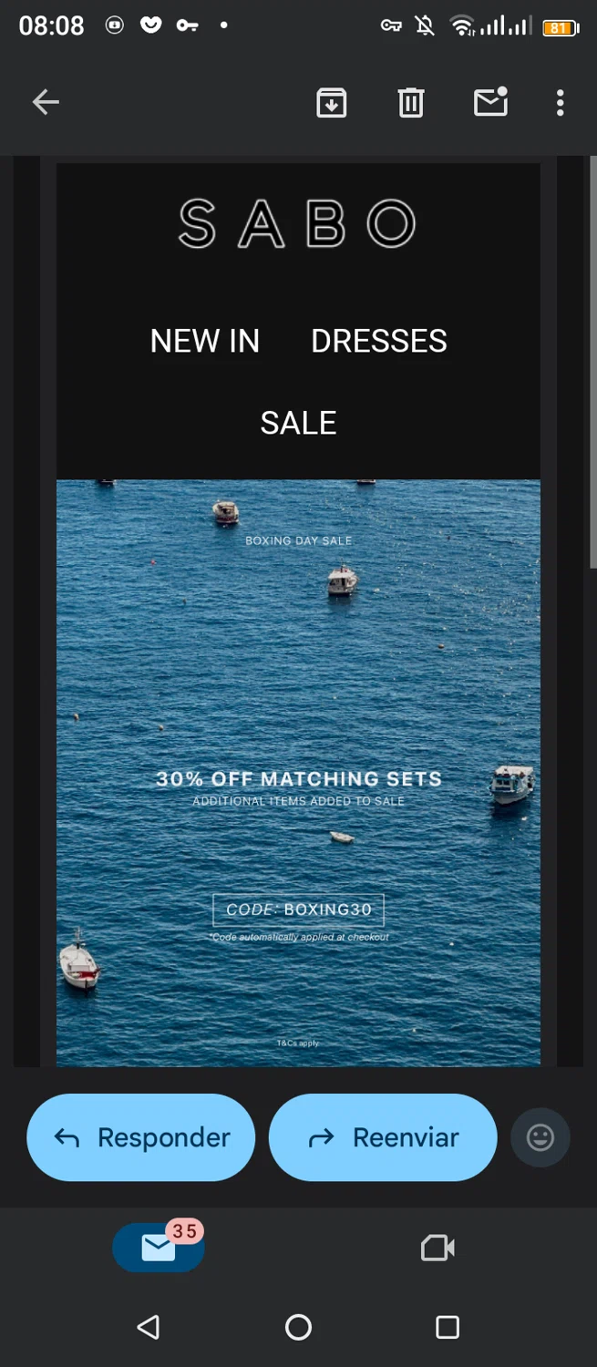 Sabo discount code screenshot showing code Boxing30 applied at Sabo checkout page. Uploaded by SimplyCodes community member jimmytheis on Dec 26, 2025