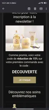 DECOUVERTE coupon verification screenshot
