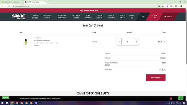Sabre checkout page showing Sabre promo code box | Screenshot taken by SimplyCodes community member on Sep 12, 2025