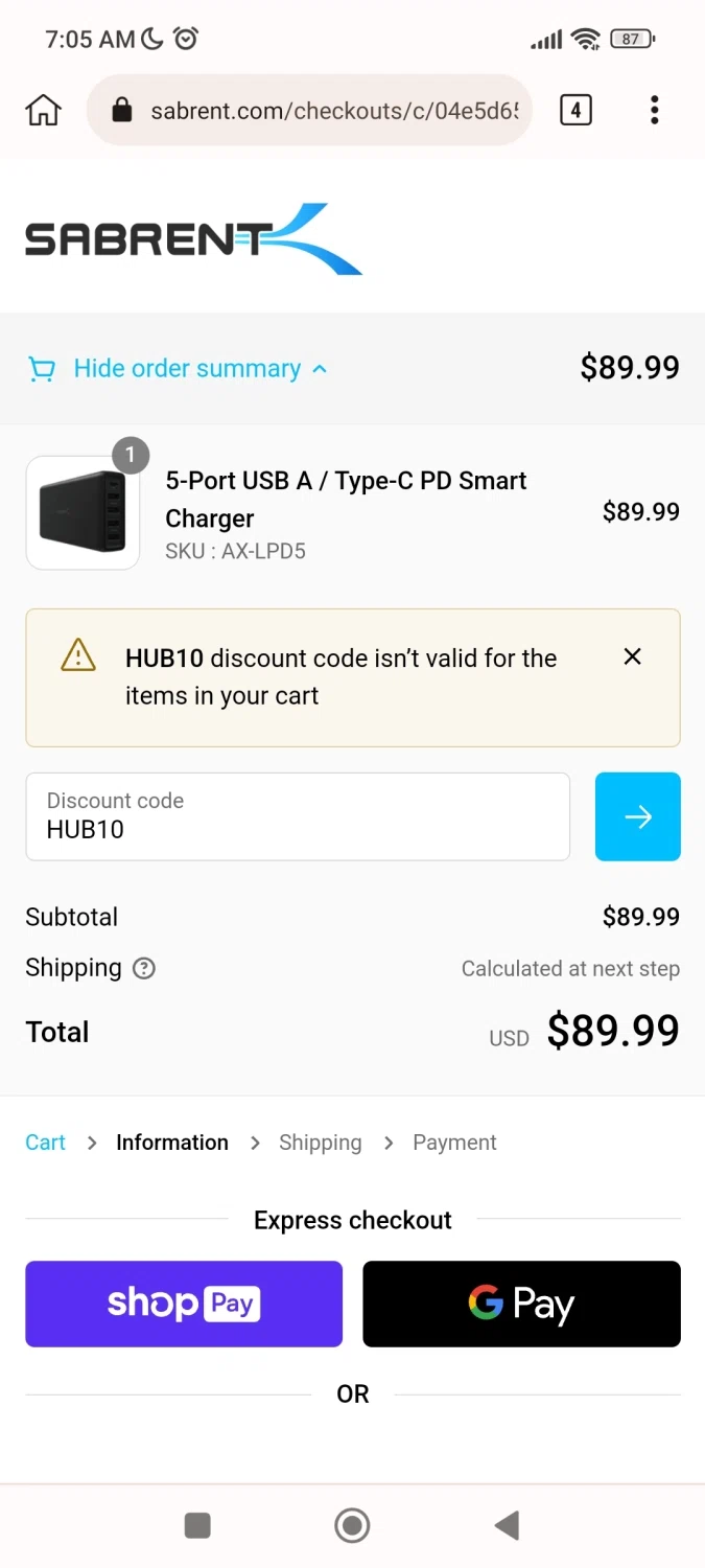 where to use Sabrent promo code box